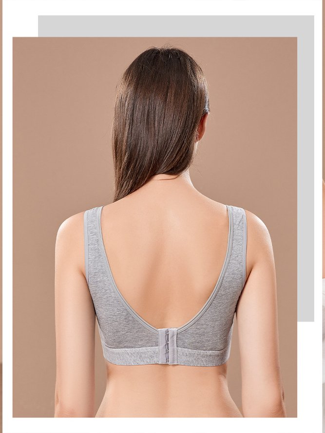 Cross Neck Casual Plain Bra & Bralette
