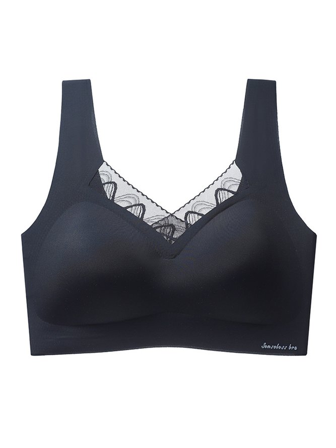 Lace Latex Seamless Wireless Tank Bra