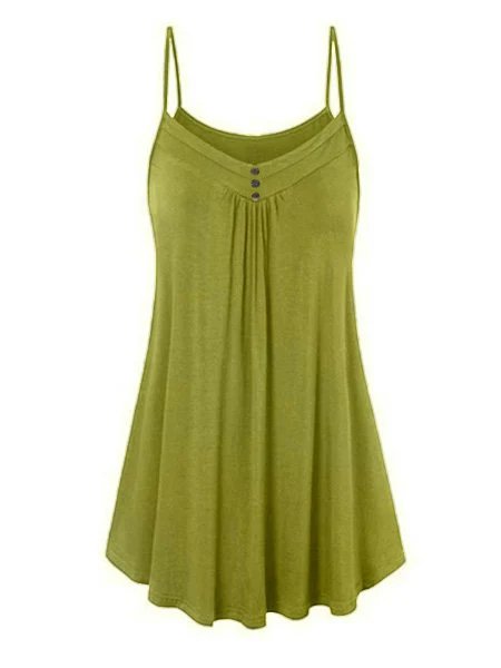 Solid Spaghetti-Strap Casual Cotton-Blend Knitting Dress