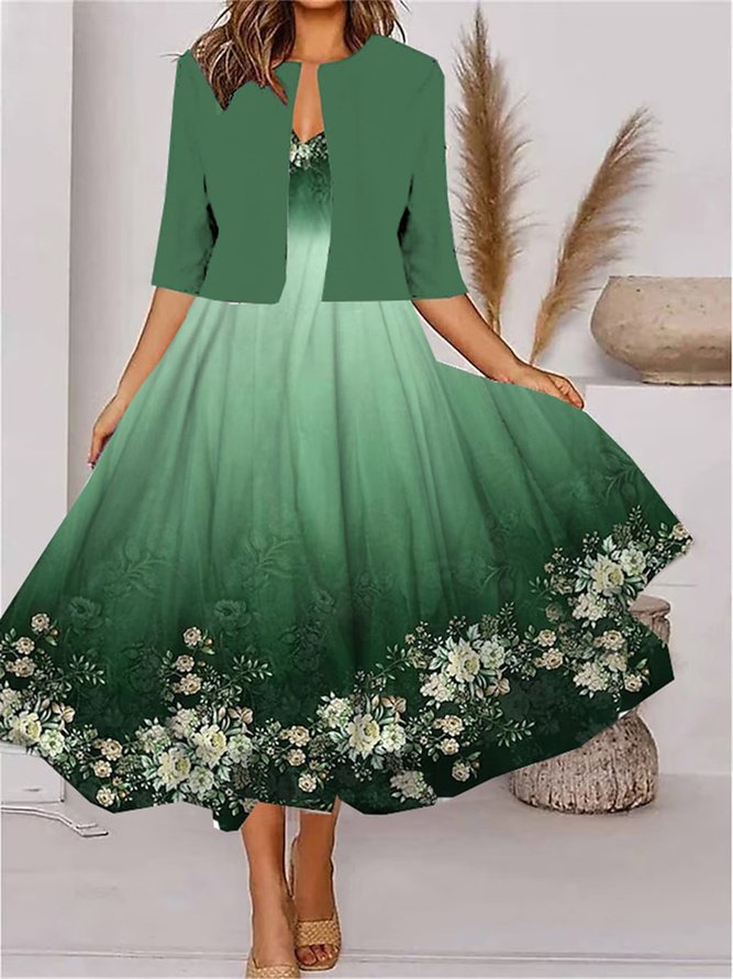 Floral Regular Fit Elegant Two-Piece Set