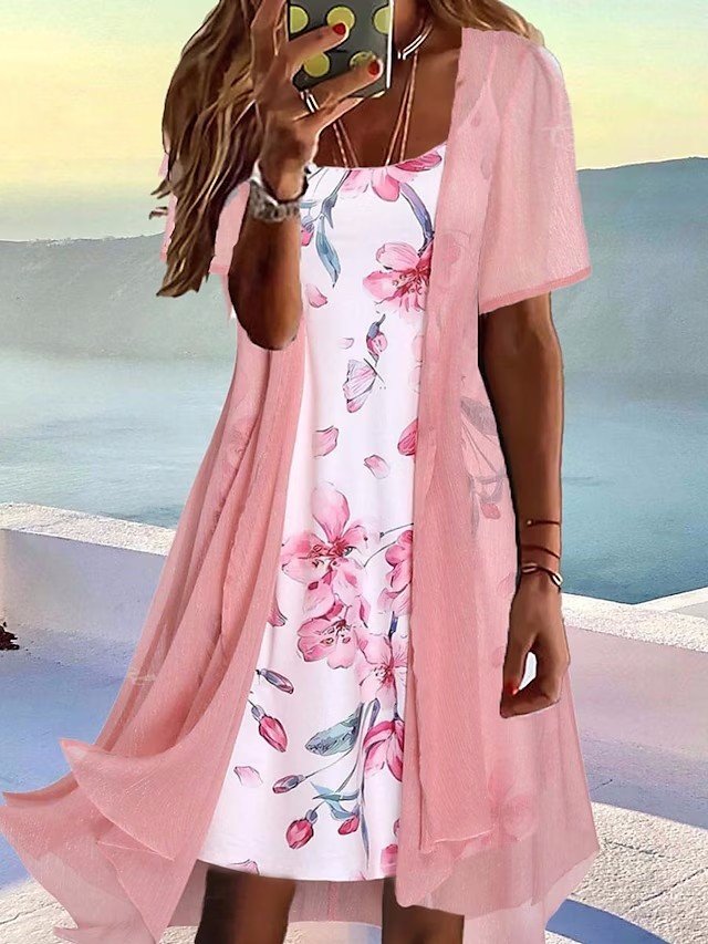 Floral Spaghetti Casual Loose Two-Piece Set