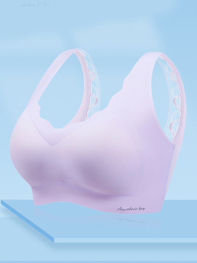 Sexy Lace Push Up Comfortable Seamless Back Button Bra