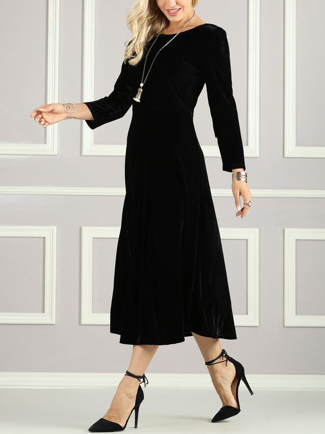 Knitted Plain Regular Fit Urban Dress