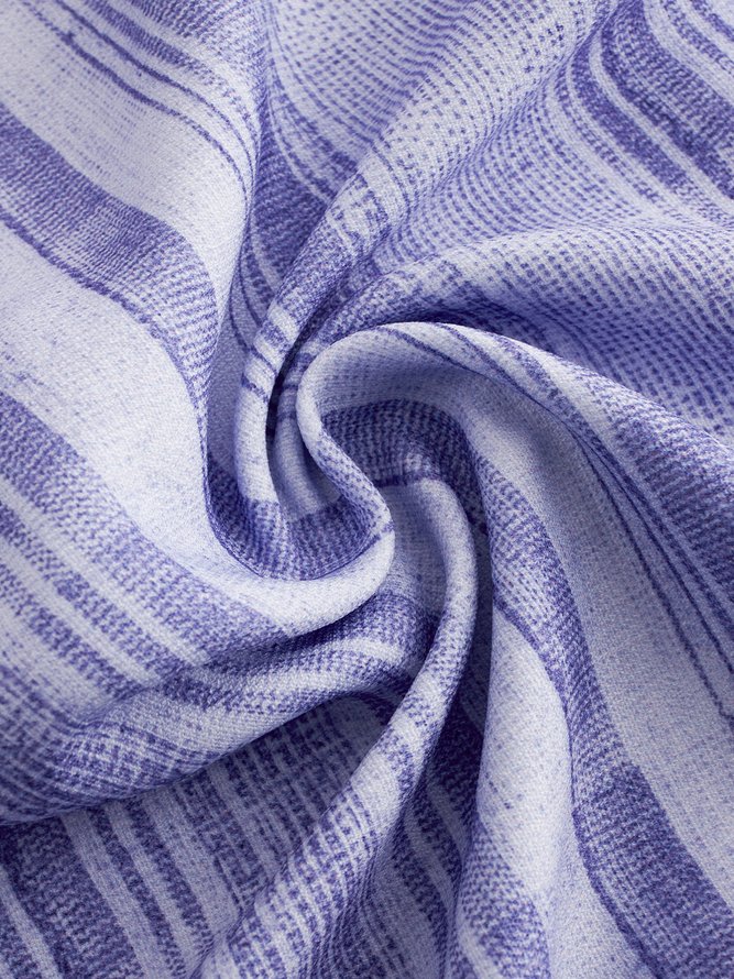 V Neck Geometric Casual Midi Dress