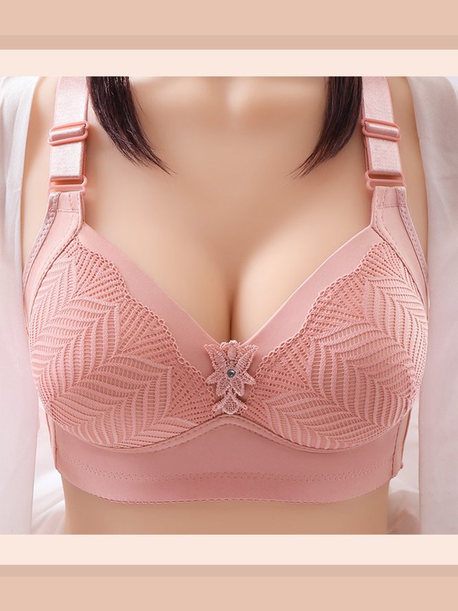 Breathable Wireless Floral Half Lace Bra and Relaxed Bra