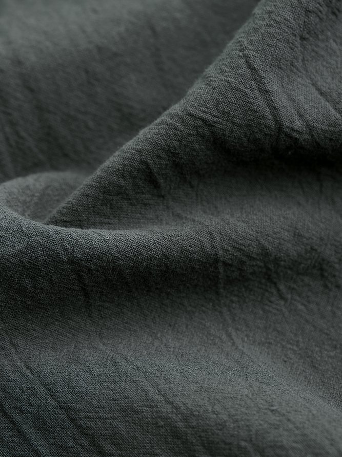 Summer Pockets Round Neck Shift Linen Dresses