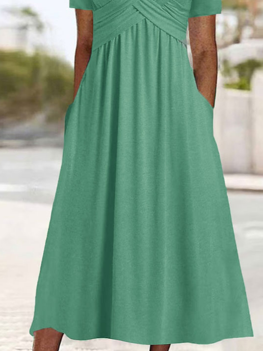 Plain Sweetheart Neckline Regular Fit Casual Dress