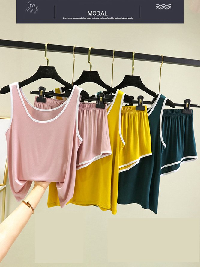 Breathable Comfortable Modal Loose Casual Vest Lounge Set