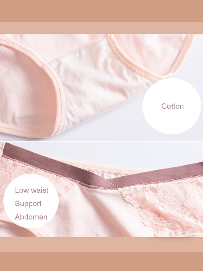 Floral Semi-Casual Lace Low Waist Support Panties