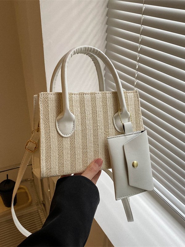 Casual Straw Crossbody Bag Women Vacation Beach Boho