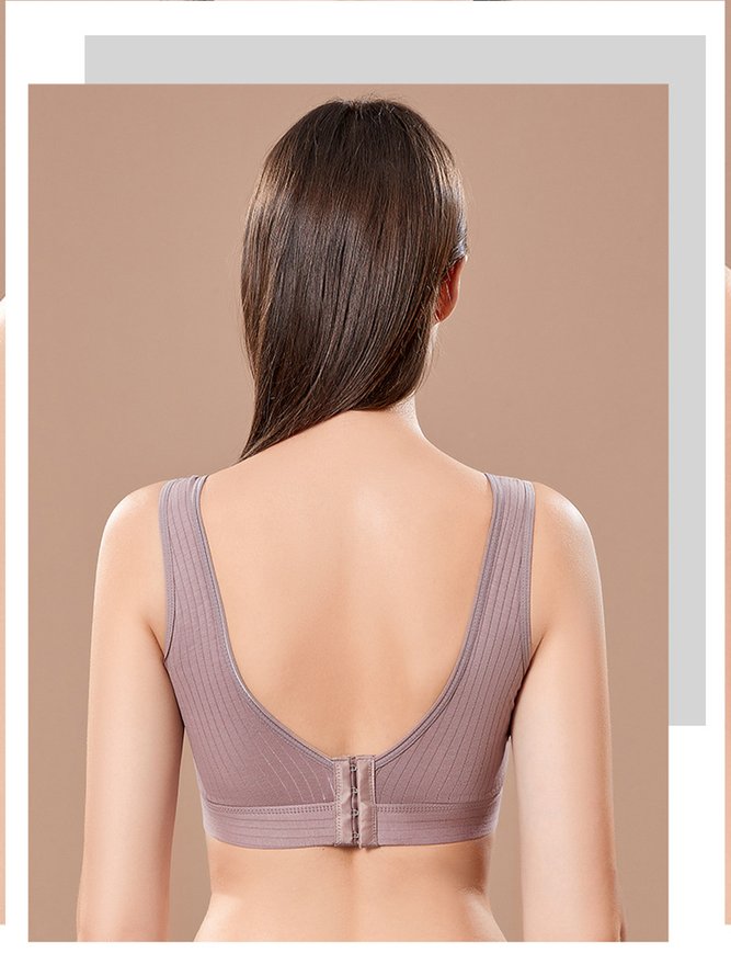 Cross Neck Casual Plain Bra & Bralette