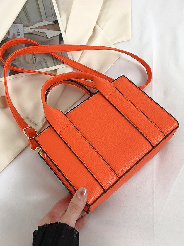 Urban Leather Stitching Plain Messenger Bag Women's Clutch Daily Commuting