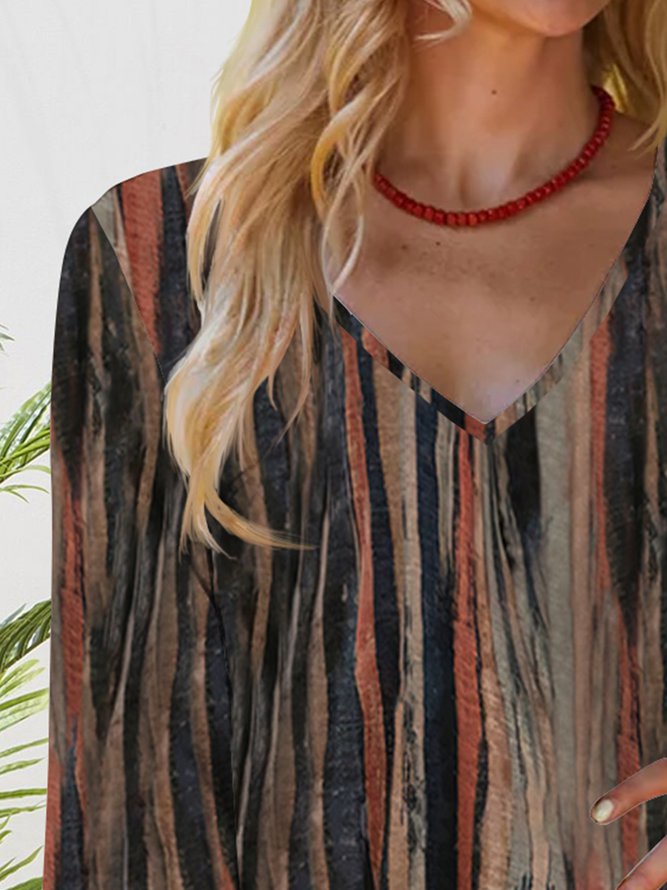 Gradient stripe loose a-hem Dress