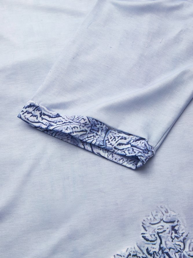 Round Neck Ethnic Casual Midi Dress