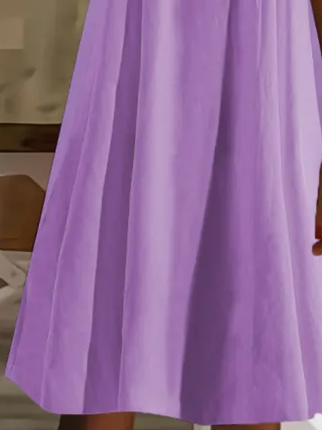 Casual V Neck Ruched Dress