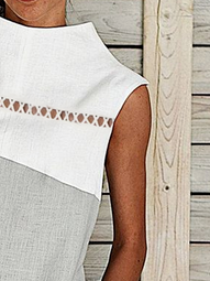 Lace Loose Linen Cotton And Linen Dress