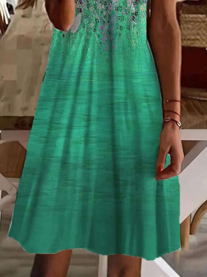 Elegant Floral Short Sleeve Knit Dress