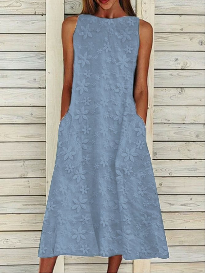 Linen Plain Cotton And Linen Dress