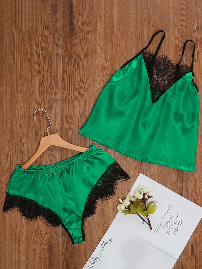Sexy Lace Camisole Shorts Pajamas Two-Piece Set