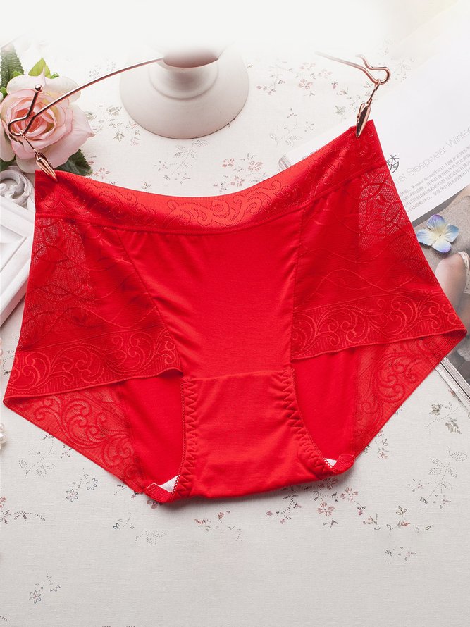 Lace Sexy Mid Waist Briefs