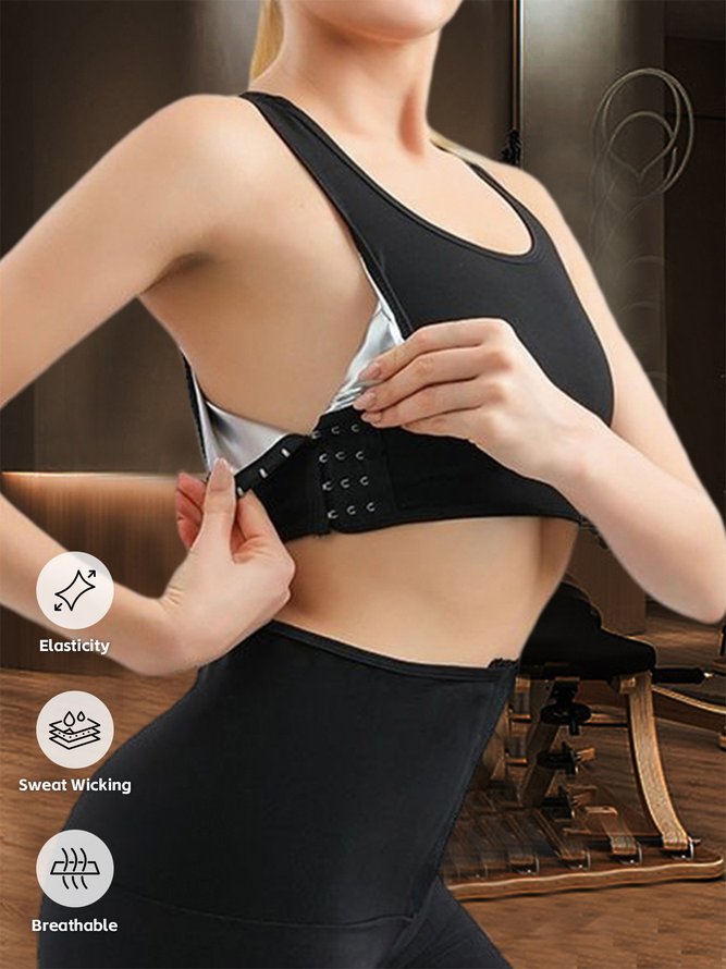 Plain Crew Neck Casual Underwear Deep U Comfortable Beauty Back Yoga Vest with Pads No Steel Ring Gathered Shock-proof Sports Bra Sports Bra