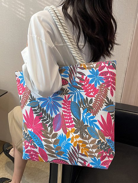 Bohemia Tropical Plant Pattern Large Capacity Shoulder Bag Casual Urban Women's Tote Bag