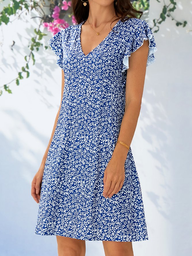 Floral Knitted Loose Vacation Dress