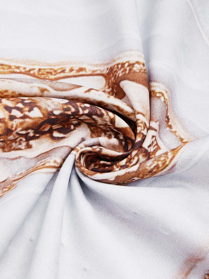 V Neck Abstract Casual Mini Prom Dress