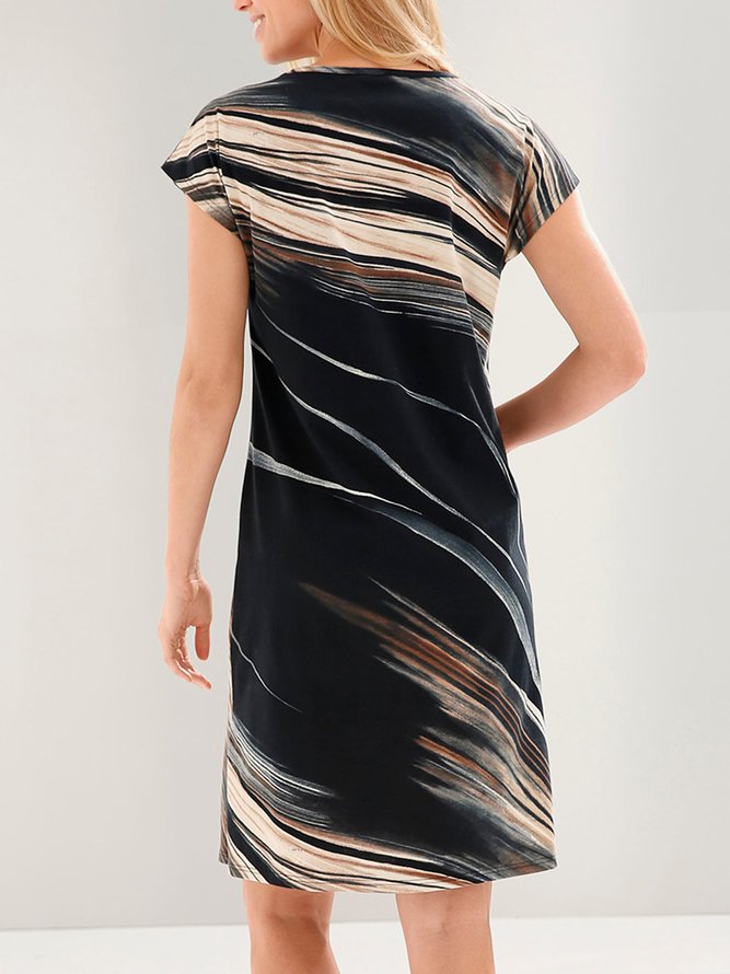 Casual Crew Neck Loose Dress