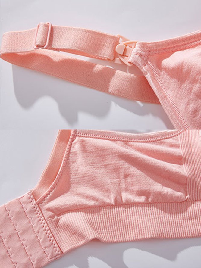 Breathable Comfortable Woven High Elasticity Front Button Nursing Bra