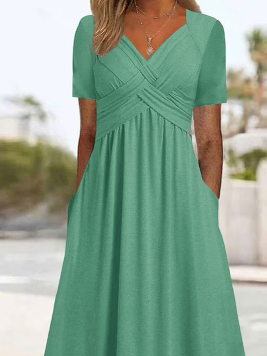 Plain Sweetheart Neckline Regular Fit Casual Dress