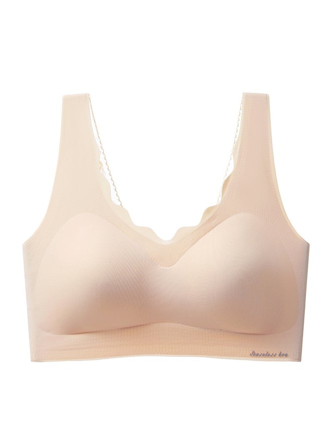 Sexy Lace Push Up Comfortable Seamless Back Button Bra