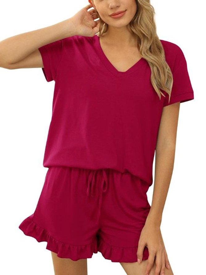 V Neck Loose Home Casual Wear Set