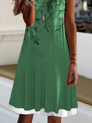 Casual Round Neck Sleeveless Knitting Dress