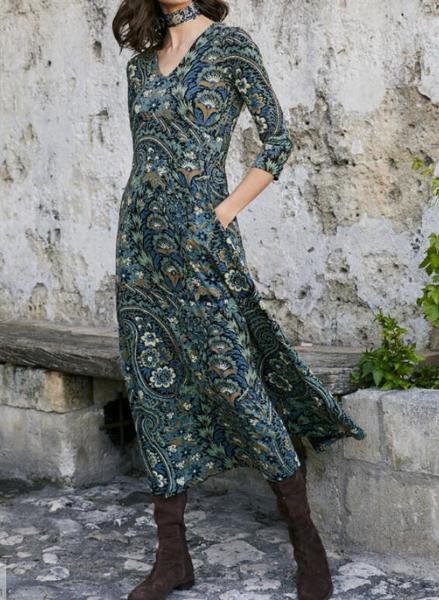 Paisley Vintage Flower Dress Plus Size