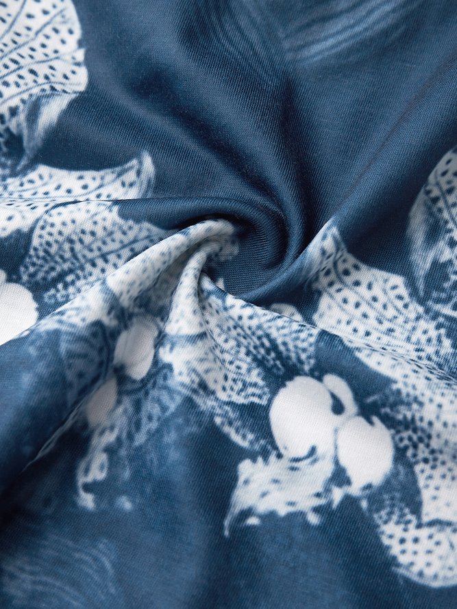 Crew Neck Floral Printed Casual Midi Dresses