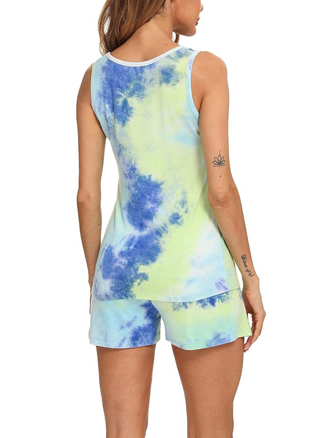 Loose Casual Tie Dye Pajama Set