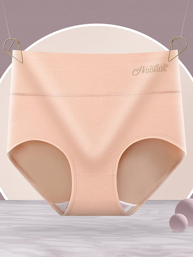 High Waist Cotton Underwear Breathable Abdomen Control Butt Lift Hip Lifting Wormwood Antibacterial Crotch Printed Briefs