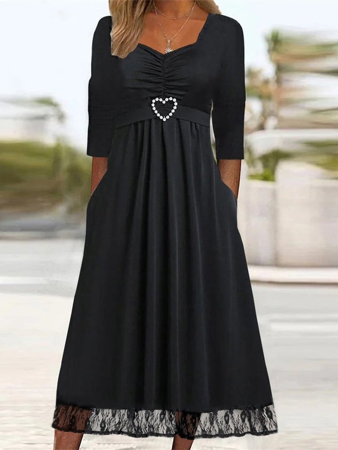 V Neck Casual Regular Fit Dress
