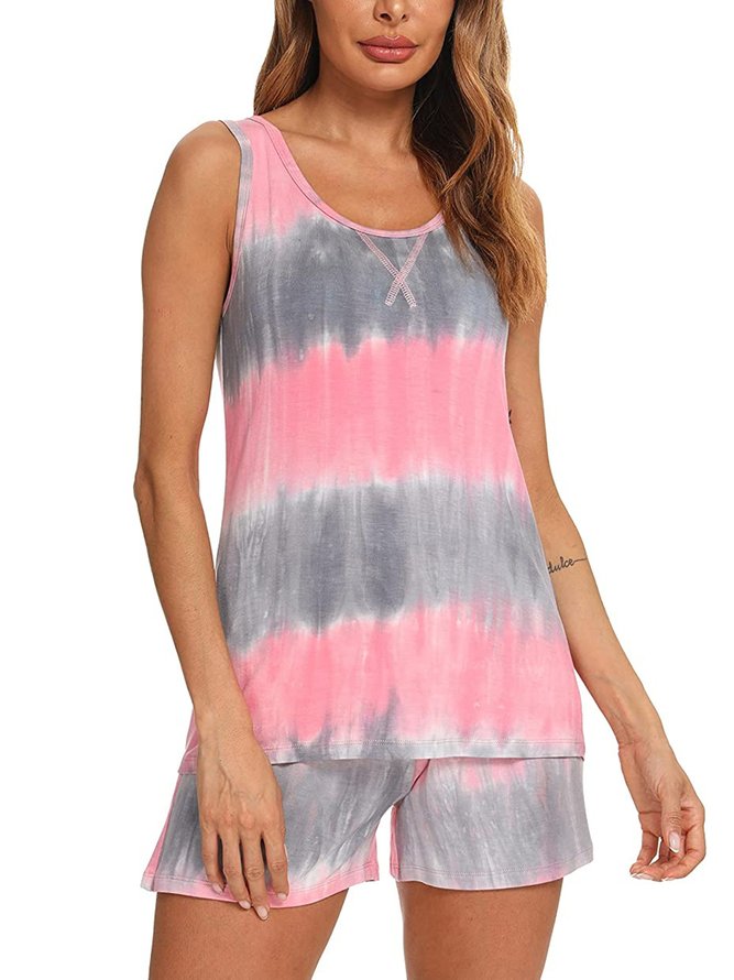Loose Casual Tie Dye Pajama Set