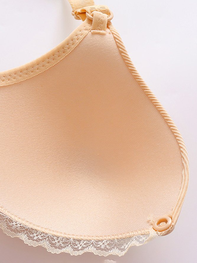 Breathable Comfortable Lace Front Button Nursing Bra