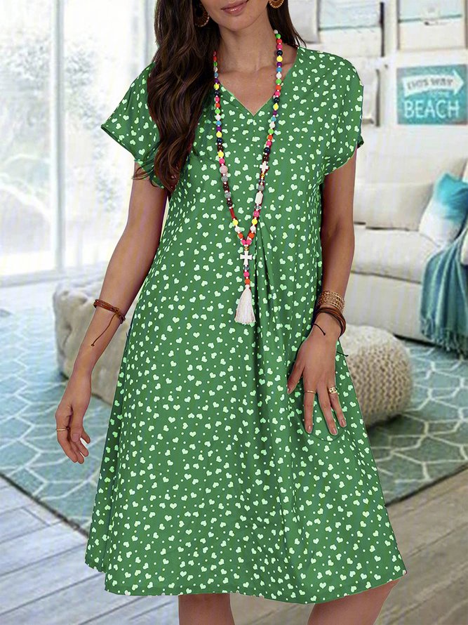 V Neck Casual Weaving Dress