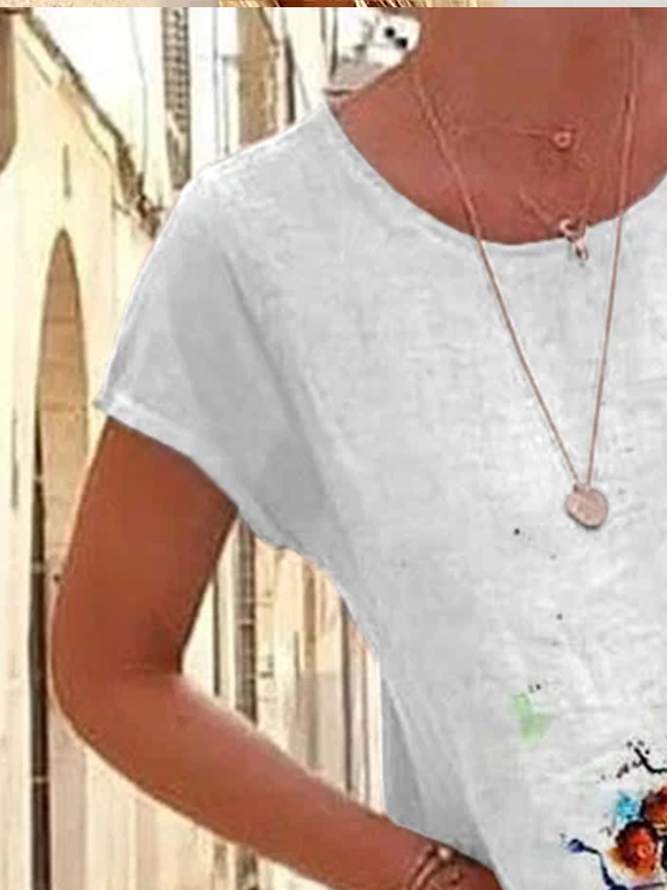 Loose Dragonfly Casual Crew Neck Dress