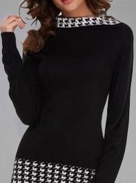 Geometric Crew Neck Regular Fit Dress