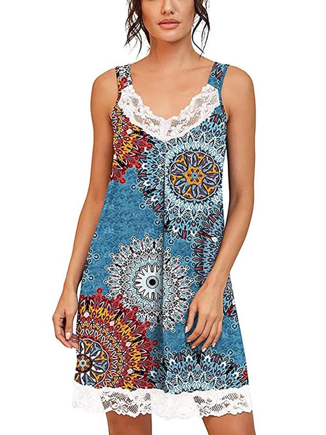 Elegant Loose Printing Nightdress