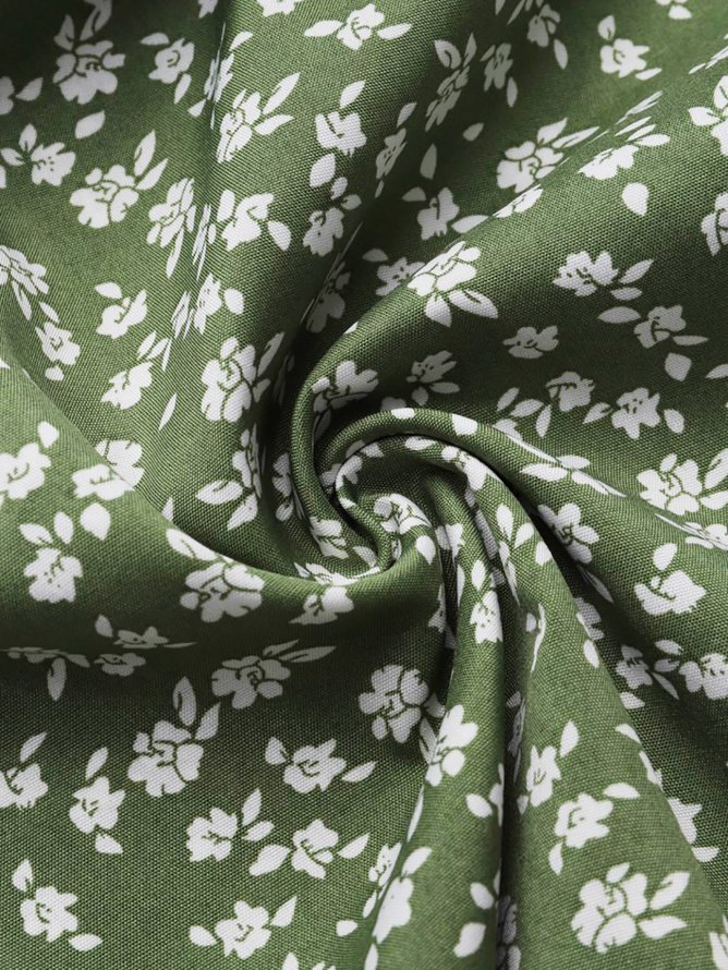 Ditsy Floral Ditsy Flounce Sleeve Wrap Hem Dress