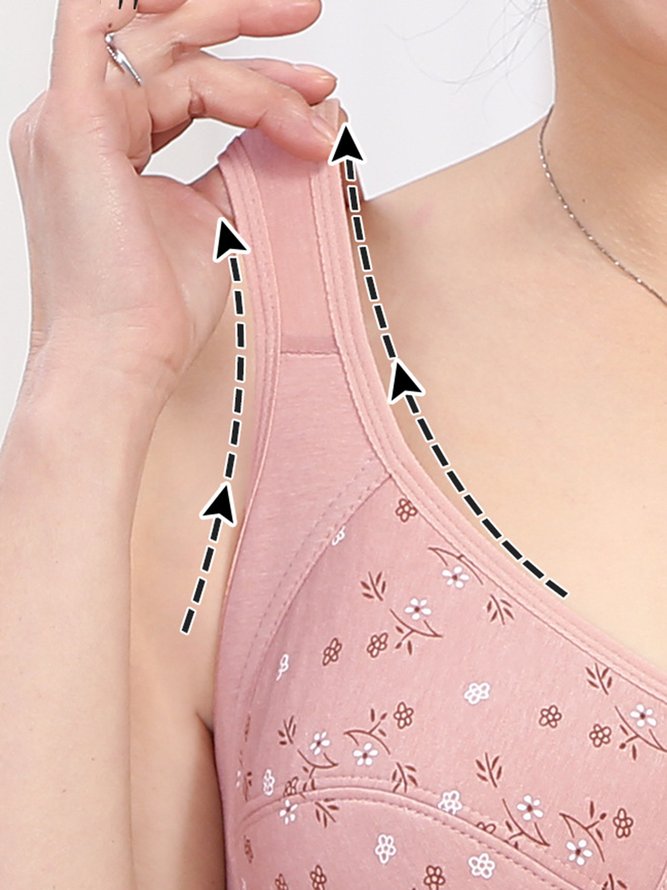 Printed Button Front Wireless Tank Bra