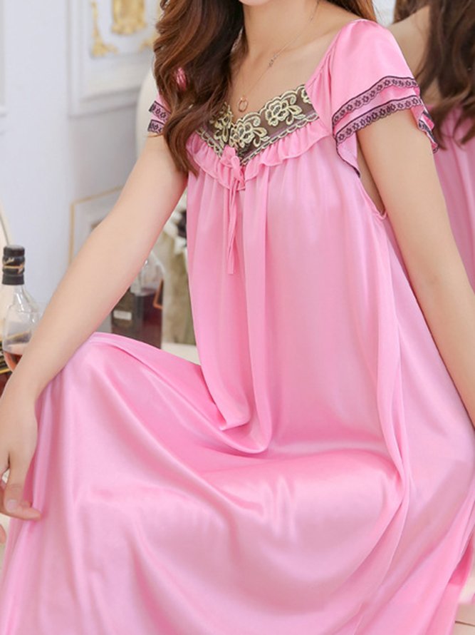 Sexy Lace Mid Length Home Night Dress