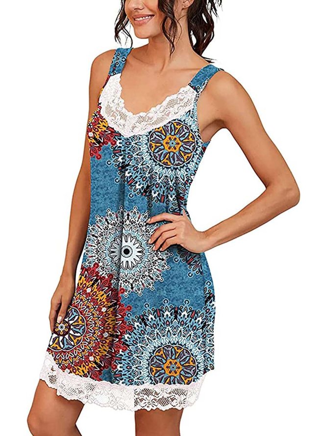 Elegant Loose Printing Nightdress