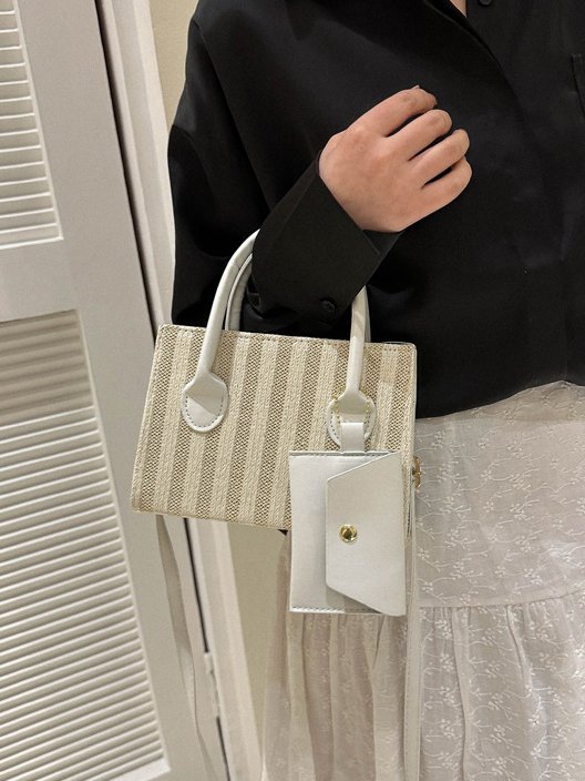 Casual Straw Crossbody Bag Women Vacation Beach Boho